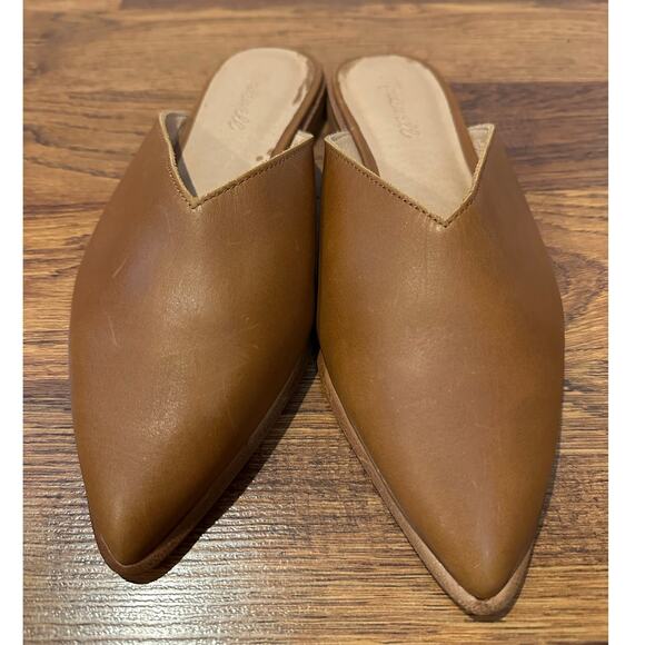 Madewell Women’s Emilia Leather Pointed Toe Mules – Tan – Size 9 Minimalist - Picture 3 of 9